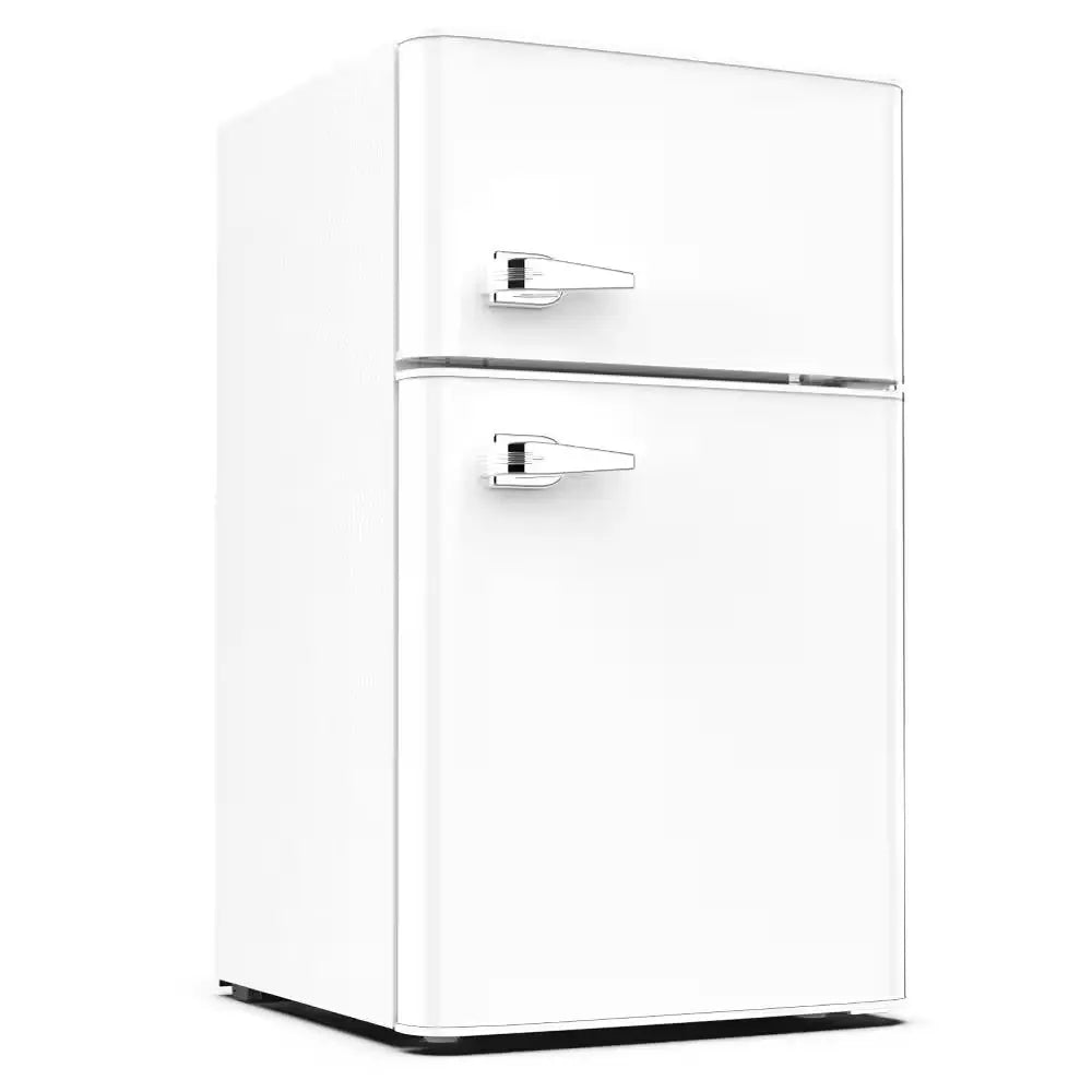 19.69 In. 3.2 Cu. Ft. 2-Door Retro Mini-Refrigerator in Green with Compact Freezer Low Noise Defrost | Fridge.com