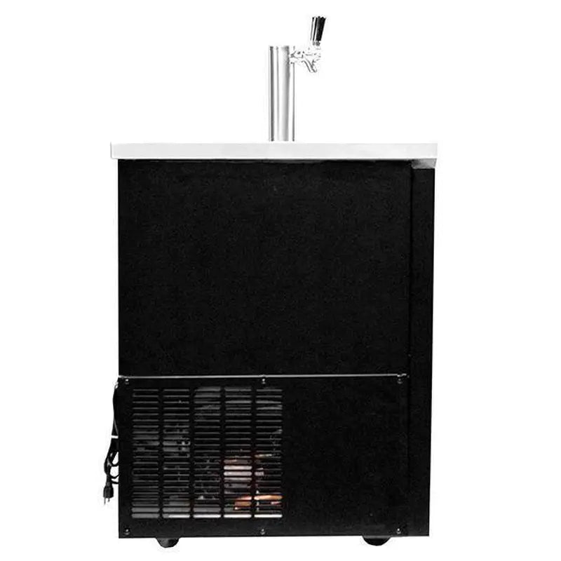 Three 1/2 Barrel Beer Keg Dispenser Refrigerator Cooler with 2 Double Tap Towers | Fridge.com