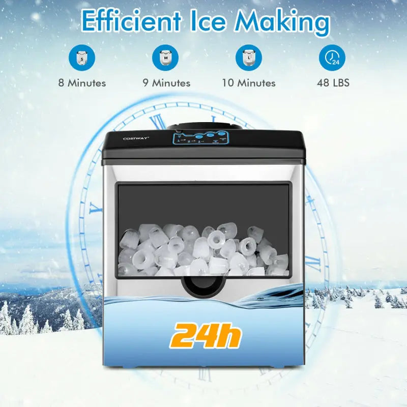 2-In-1 Stainless Steel Countertop Ice Maker with Water Dispenser | Fridge.com