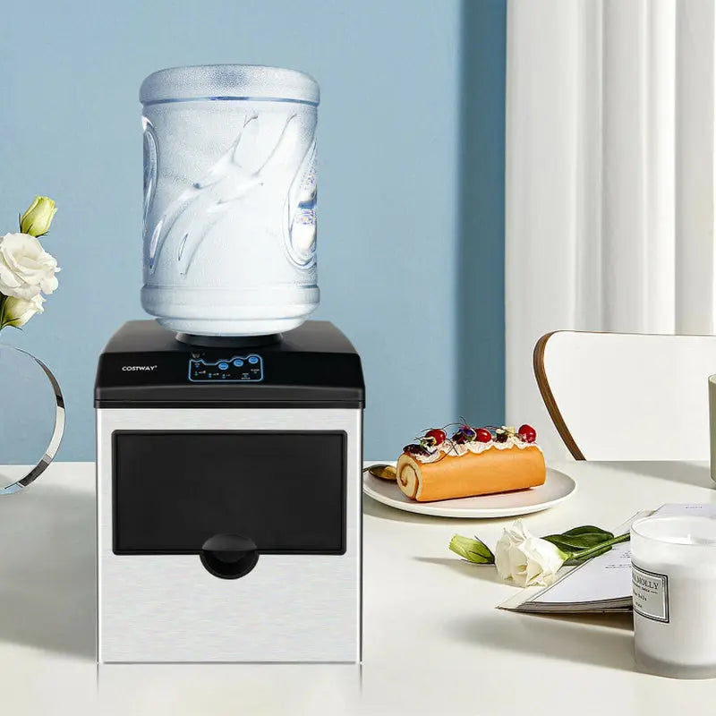 2-In-1 Stainless Steel Countertop Ice Maker with Water Dispenser | Fridge.com