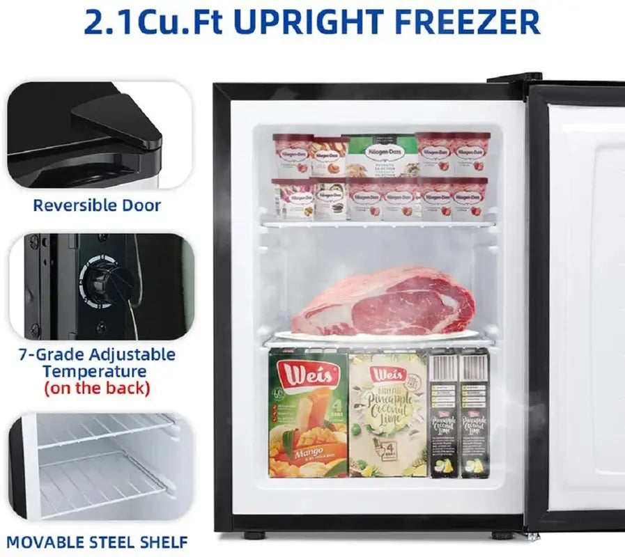 2.1 Cubic Feet Undercounter Upright Freezer with Adjustable Temperature Controls | Fridge.com