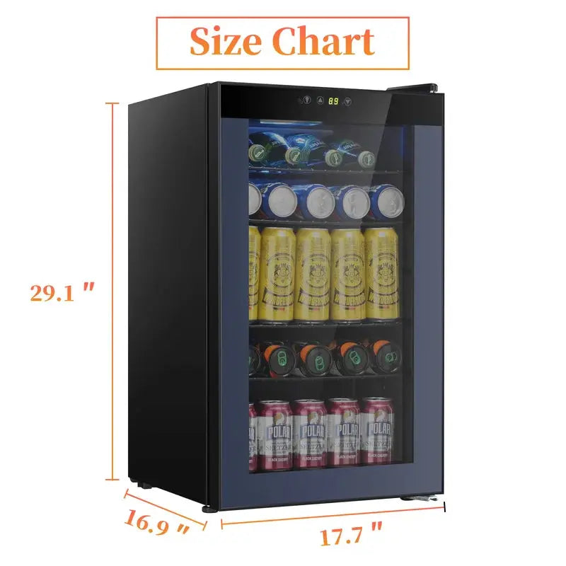 2.3 Cu.Ft Beverage Refrigerator Cooler, Mini Fridge with LCD Temperature Control | Fridge.com