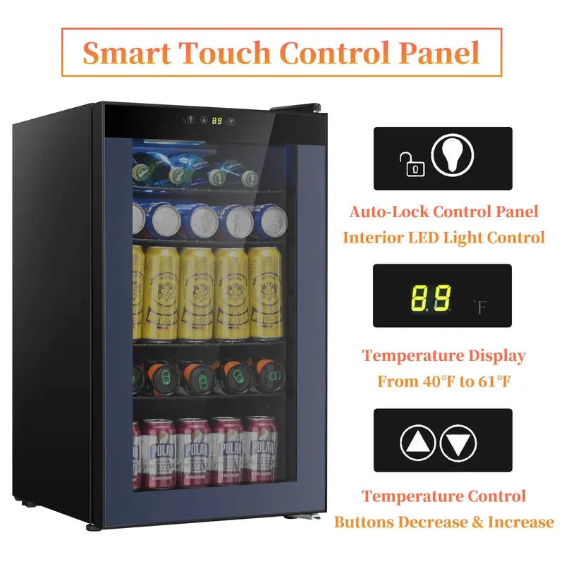 2.3 Cu.Ft Beverage Refrigerator Cooler, Mini Fridge with LCD Temperature Control | Fridge.com