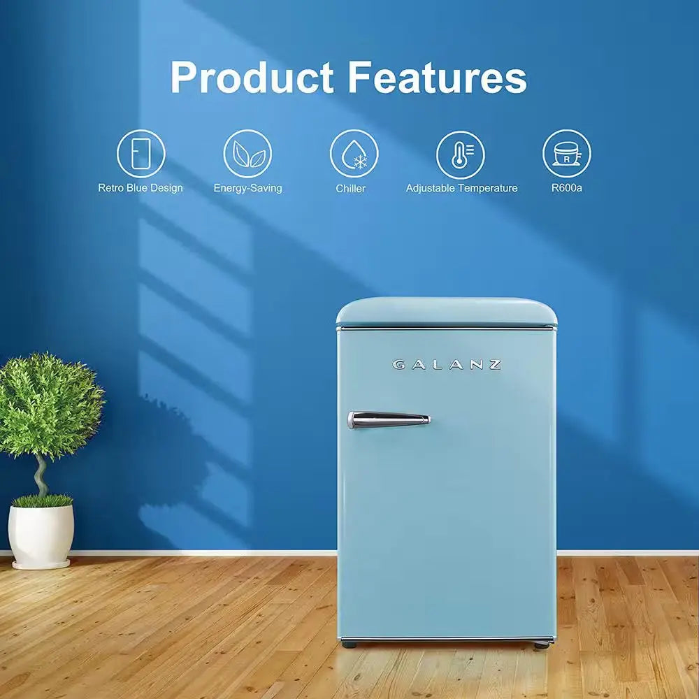 2.5 Cu. Ft. Retro Mini Fridge in Bebop Blue with Chiller | Fridge.com