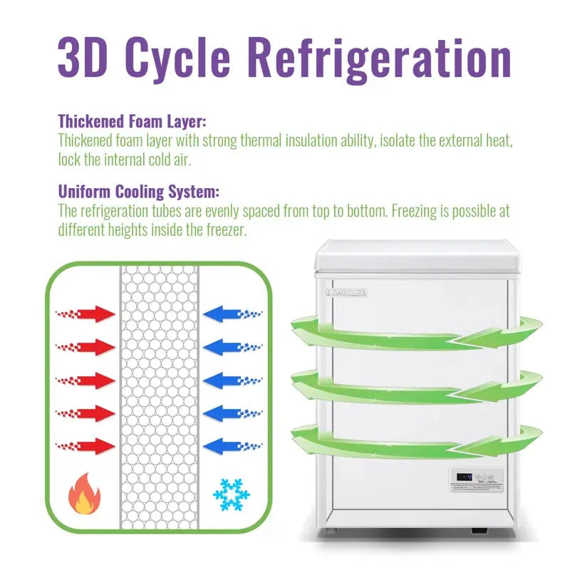 2.5 Cubic Feet Chest Freezer with Adjustable Temperature Controls | Fridge.com