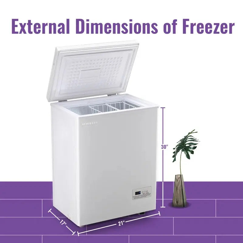 2.5 Cubic Feet Chest Freezer with Adjustable Temperature Controls | Fridge.com