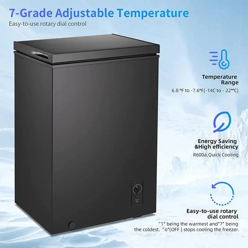 2.7 Cubic Feet Chest Freezer with Adjustable Temperature Controls | Fridge.com