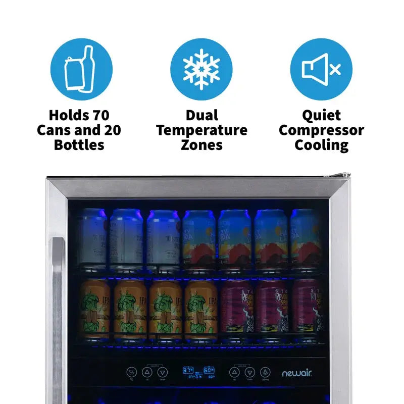 20 Bottle Dual Zone Freestanding Wine and Beverage Refrigerator | Fridge.com