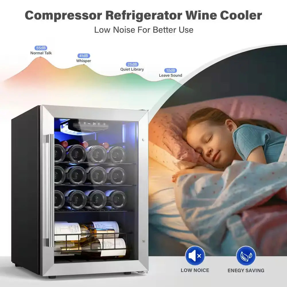 20-Bottle Freestanding Compressor Wine Cooler Refrigerator Fridge Cellar Cooling Unit in Stainless Steel Frost Free | Fridge.com