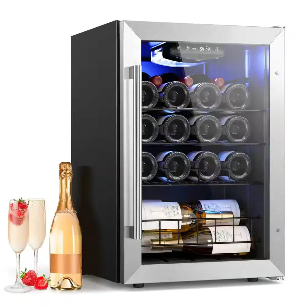 20-Bottle Freestanding Compressor Wine Cooler Refrigerator Fridge Cellar Cooling Unit in Stainless Steel Frost Free | Fridge.com