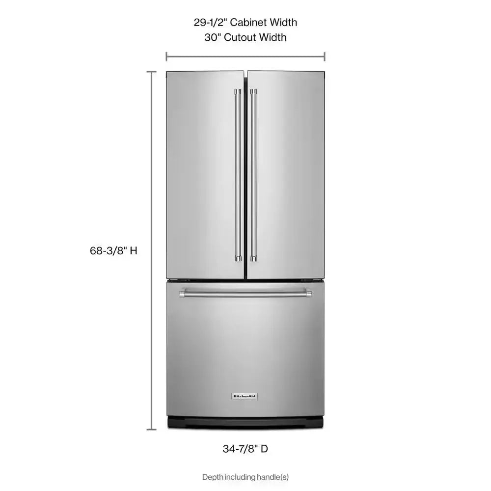 20 Cu. Ft. French Door Refrigerator in Stainless Steel with Interior Water Dispenser | Fridge.com