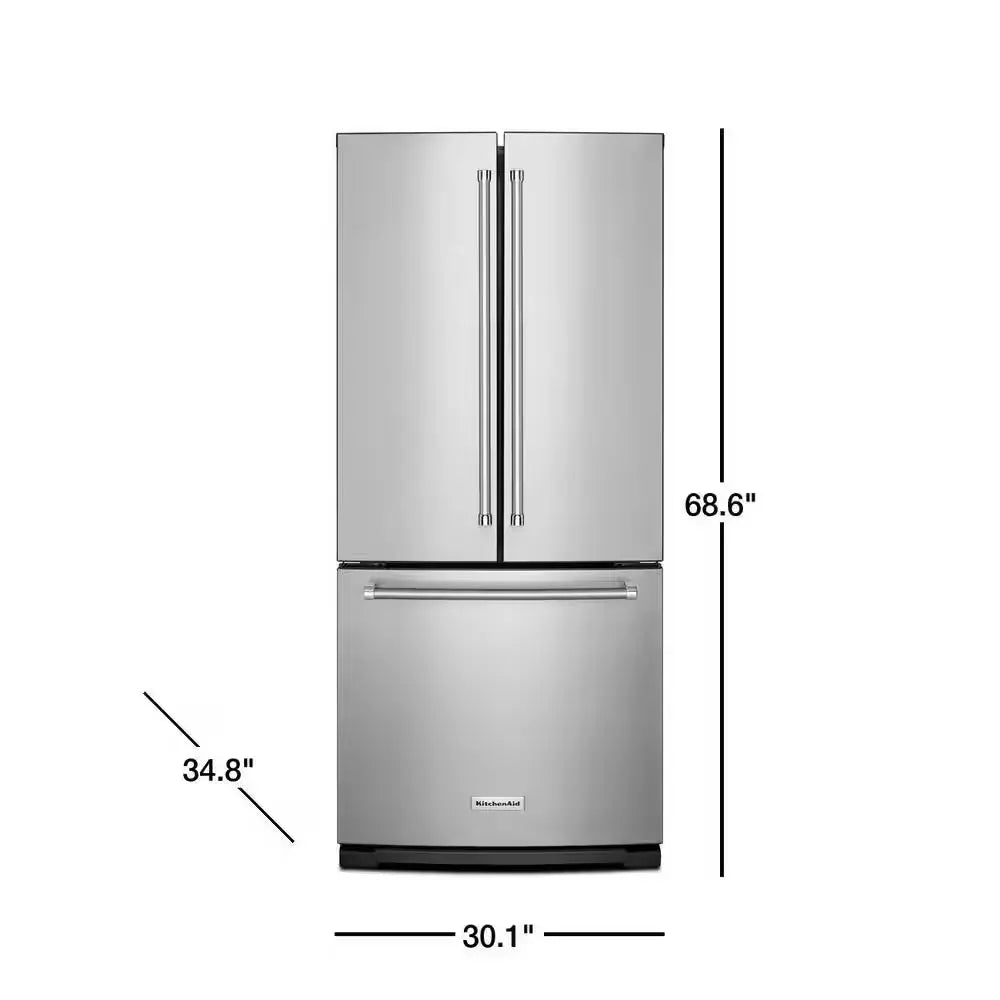 20 Cu. Ft. French Door Refrigerator in Stainless Steel with Interior Water Dispenser | Fridge.com