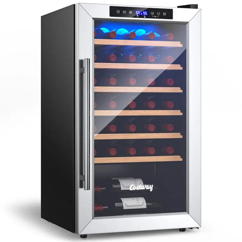 20 Inch Wine Refrigerator for 33 Bottles and Tempered Glass Door | Fridge.com