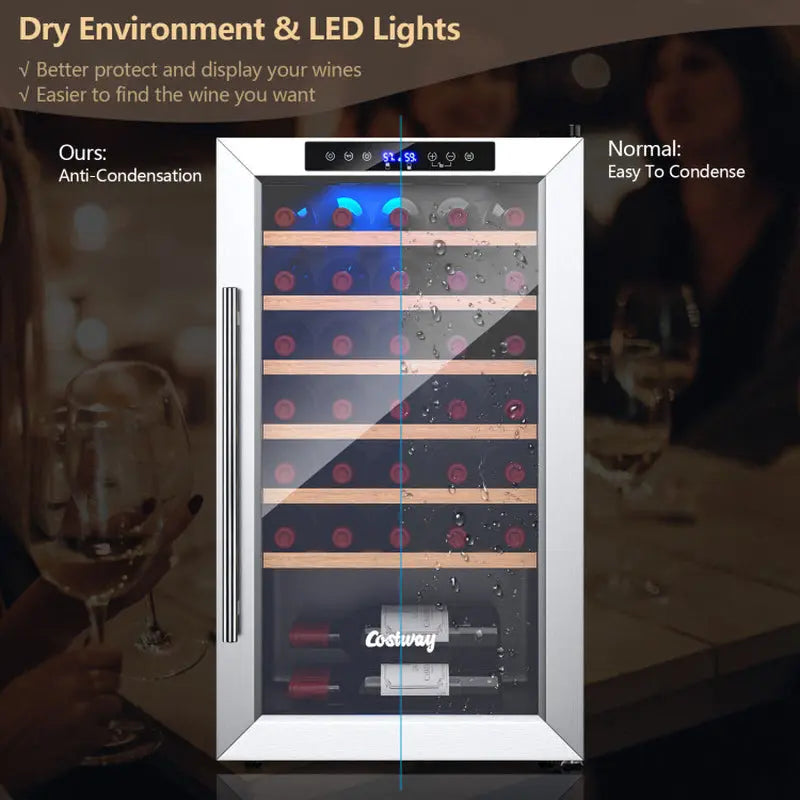 20 Inch Wine Refrigerator for 33 Bottles and Tempered Glass Door | Fridge.com