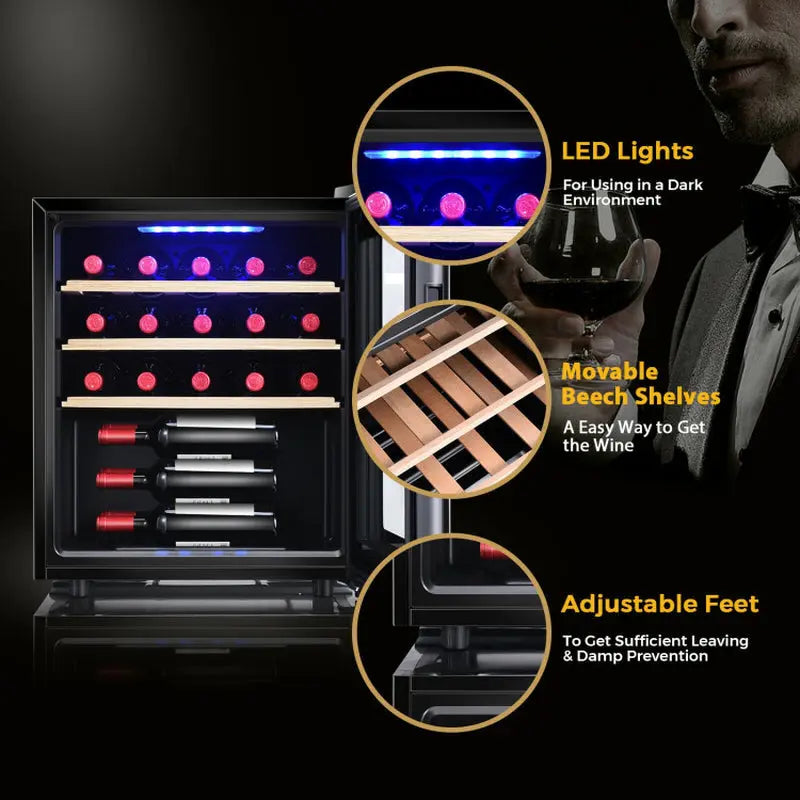 21 Bottle Compressor Wine Cooler Refrigerator with Digital Control | Fridge.com