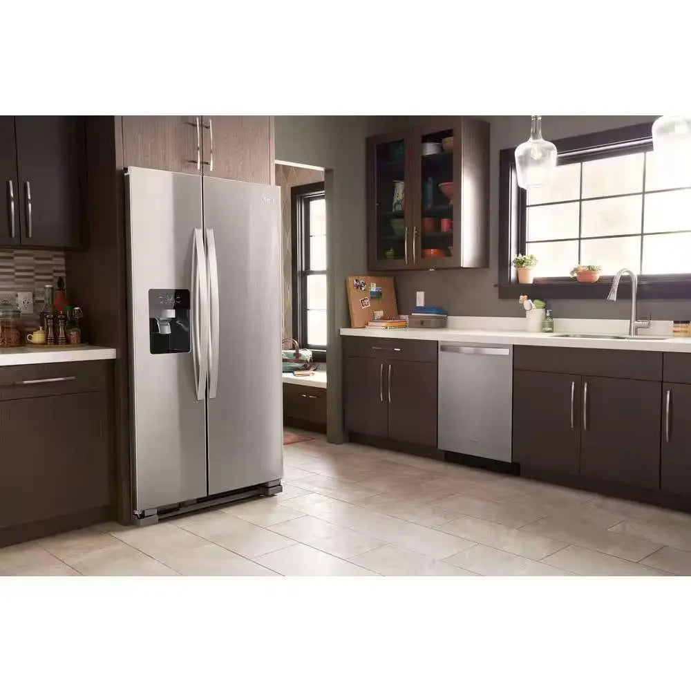 21 Cu. Ft. Side-By-Side Refrigerator Built-In and Standard in Monochromatic Stainless Steel | Fridge.com