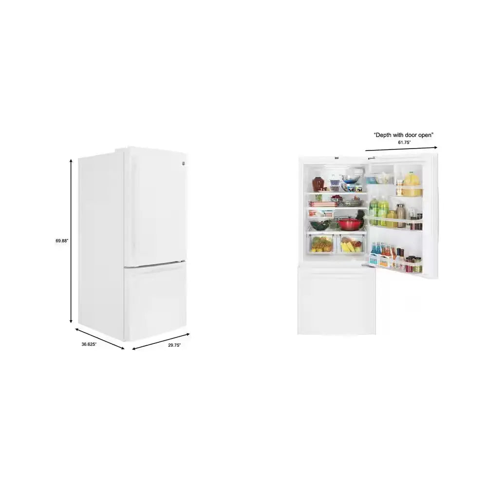 21.0 Cu. Ft. Bottom Freezer Refrigerator in White, ENERGY STAR | Fridge.com