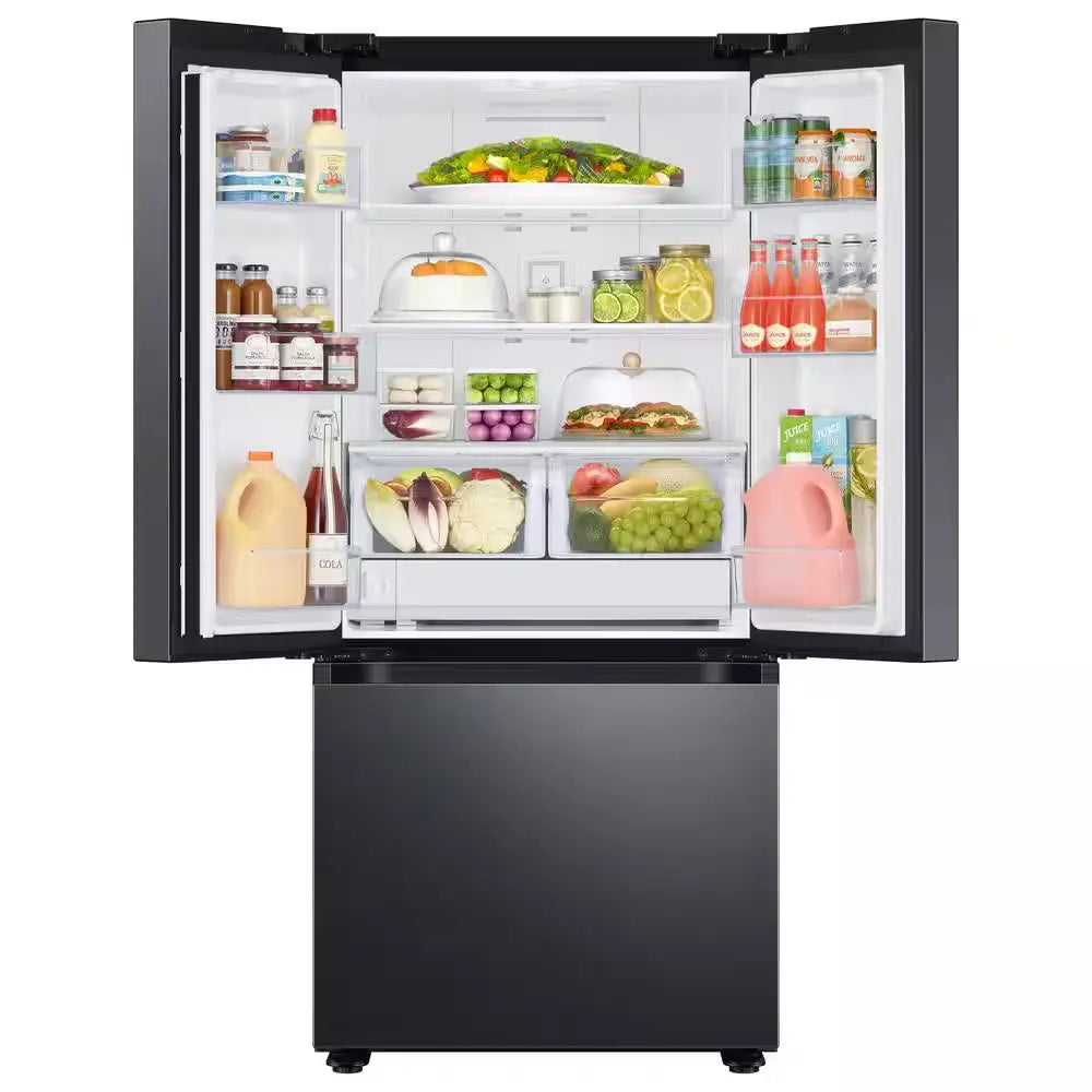 22 Cu. Ft. 3-Door French Door Smart Refrigerator with Water Dispenser in Fingerprint Resistant Black Stainless Steel | Fridge.com