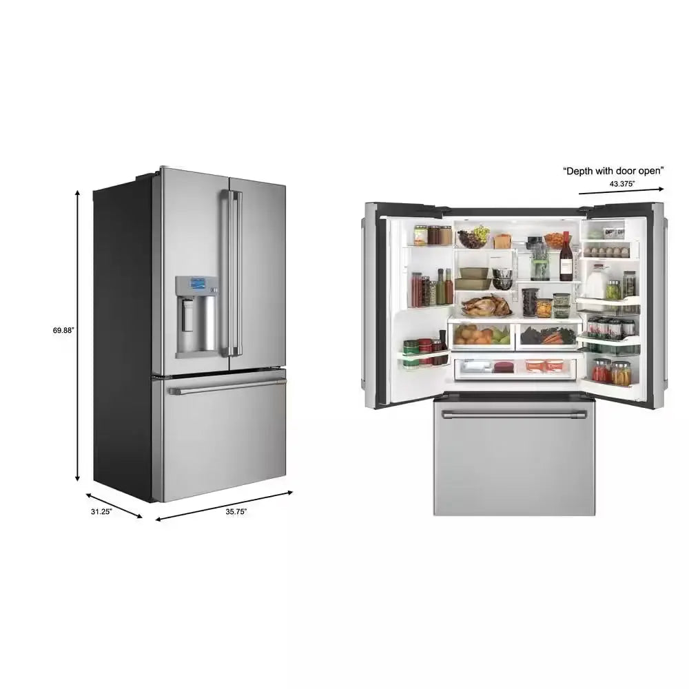 22.2 Cu. Ft. Smart French Door Refrigerator with Hot Water Dispenser in Stainless Steel, Counter Depth and ENERGY STAR | Fridge.com