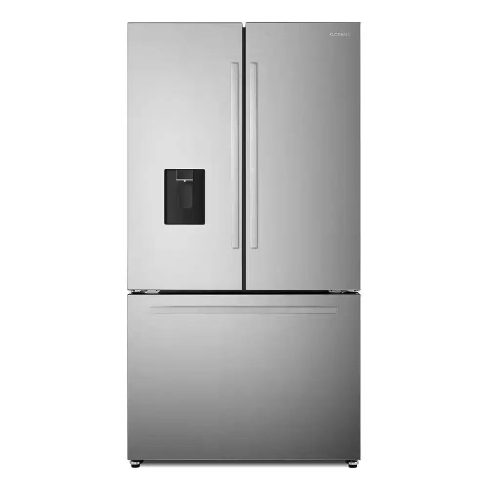 22.4 Cu. Ft. 3-Door French Door Refrigerator with Water Dispenser and Ice Maker in Stainless Steel, Counter Depth | Fridge.com