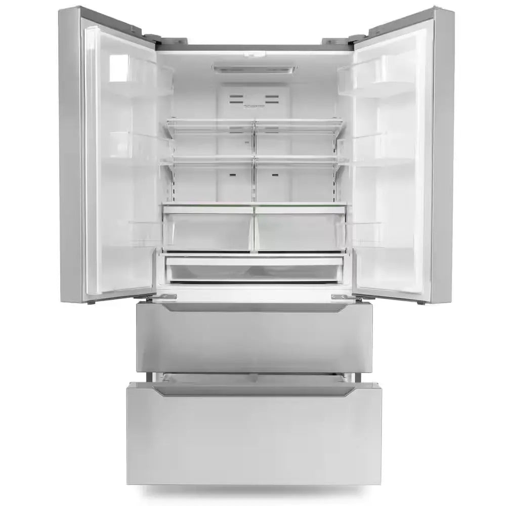 22.5 Cu. Ft. 4-Door French Door Refrigerator with Recessed Handle in Stainless Steel, Counter Depth | Fridge.com