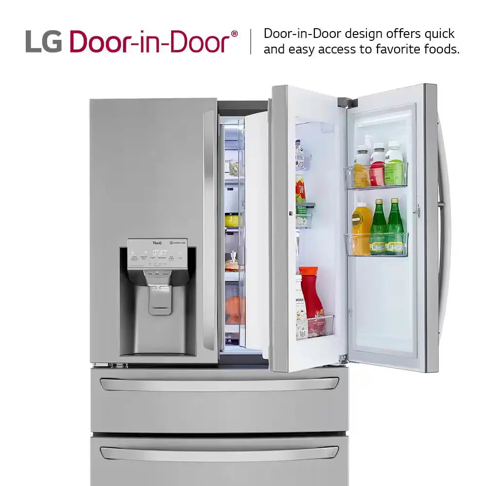 23 Cu. Ft. Door-In-Door 4-Door French Door Refrigerator, Dual and Craft Ice in Printproof Stainless Steel, Counter Depth | Fridge.com