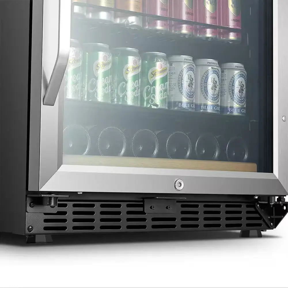 23 In. 110-Can 6-Bottle Stainless Steel Single Zone Wine and Beverage Refrigerator | Fridge.com