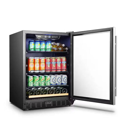 23 In. 110-Can 6-Bottle Stainless Steel Single Zone Wine and Beverage Refrigerator | Fridge.com