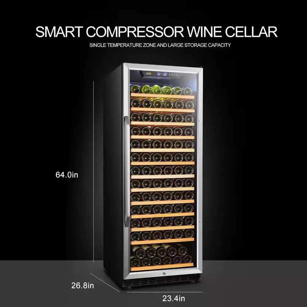 23 In. 149-Bottle Stainless Steel Single Zone Wine Refrigerator | Fridge.com