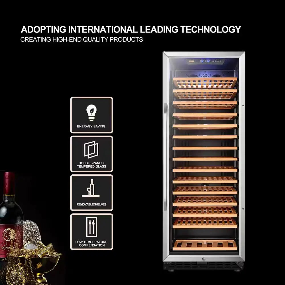 23 In. 149-Bottle Stainless Steel Single Zone Wine Refrigerator | Fridge.com