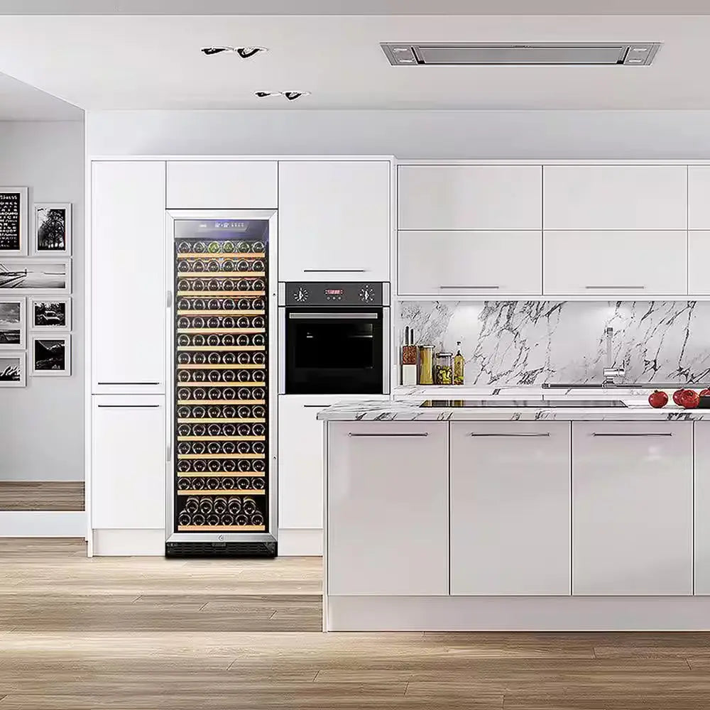 23 In. 171-Bottle Stainless Steel Single Zone Wine Refrigerator | Fridge.com