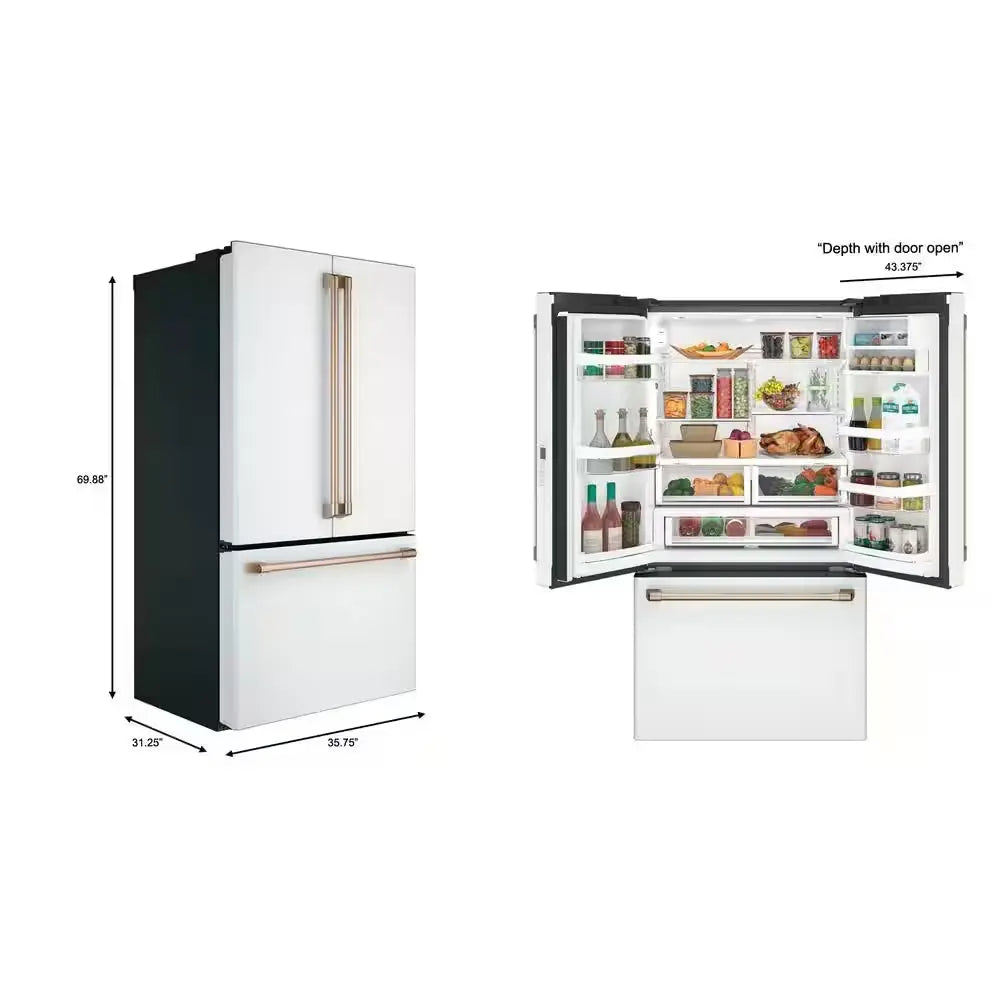 23.1 Cu. Ft. Smart French Door Refrigerator in Matte White, Counter Depth and ENERGY STAR | Fridge.com