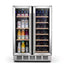 23.4 In. Dual Zone 20-Wine Bottles and 57-Cans Beverage and Wine Cooler in Silver with Safety Locks | Fridge.com