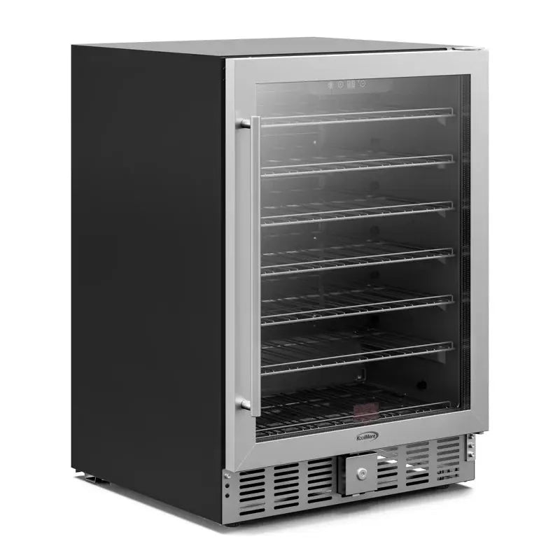 23.4 In. Stainless Steel, Glass-Door Built-In Refrigerator and Beverage Cooler, 5 Cu. Ft. | Fridge.com