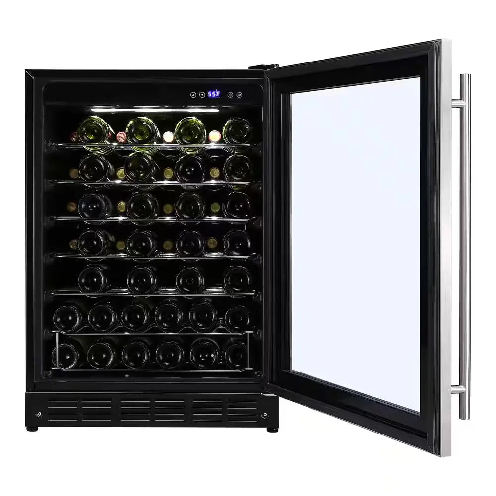 23.4 In. W 50-Bottle Wine Cooler in Stainless Steel | Fridge.com