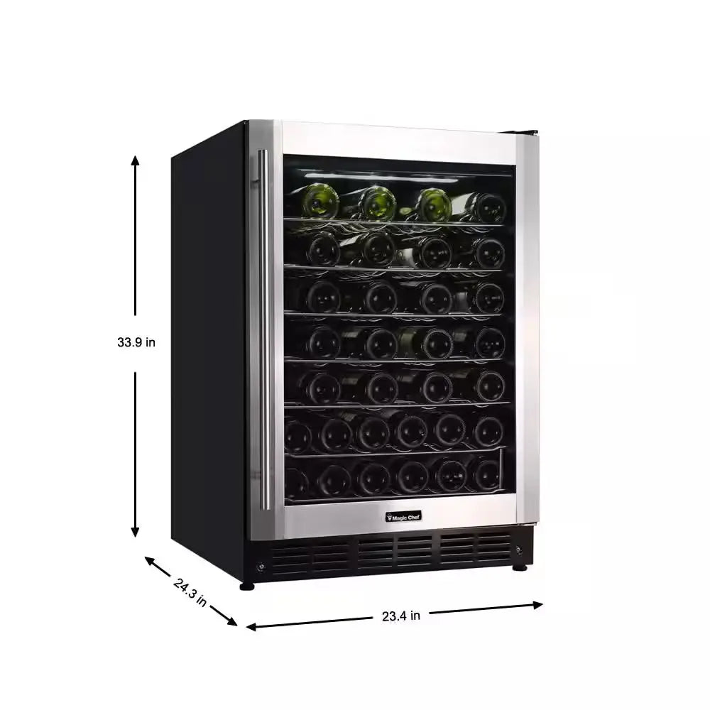 23.4 In. W 50-Bottle Wine Cooler in Stainless Steel | Fridge.com