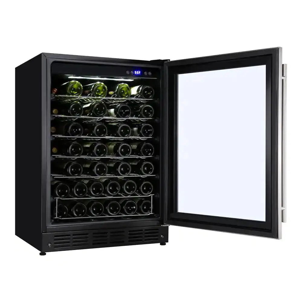 23.4 In. W 50-Bottle Wine Cooler in Stainless Steel | Fridge.com