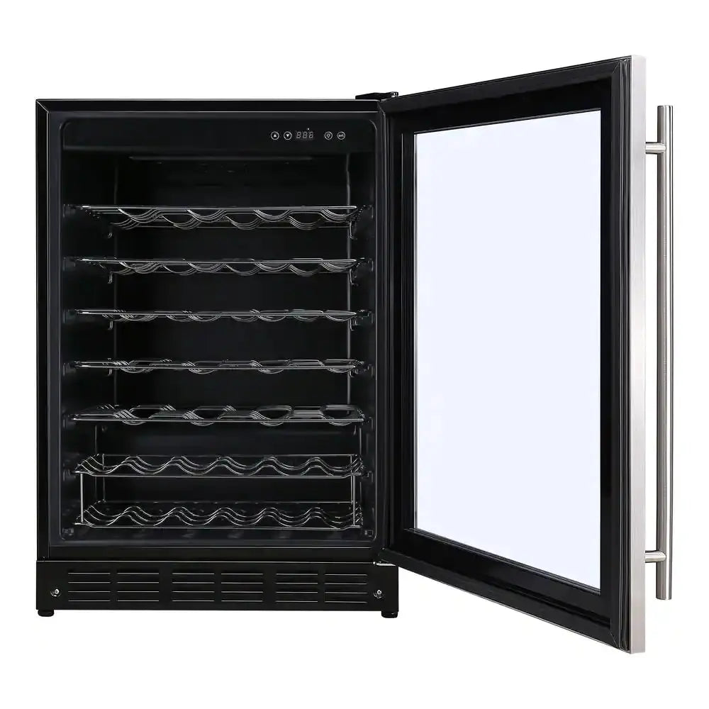 23.4 In. W 50-Bottle Wine Cooler in Stainless Steel | Fridge.com