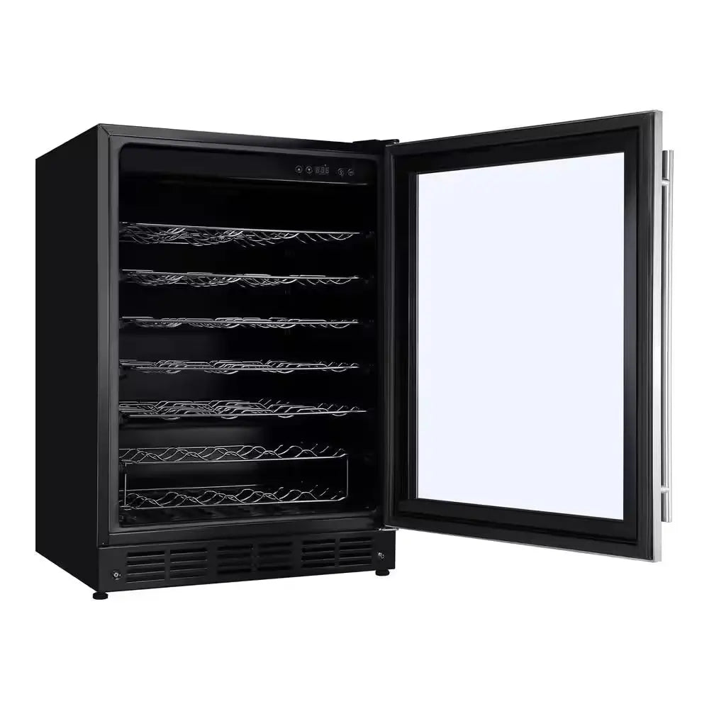 23.4 In. W 50-Bottle Wine Cooler in Stainless Steel | Fridge.com