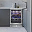 23.47 In. Dual Zone 18-Wine Bottles and 57-Cans Beverage and Wine Cooler in Silver Two Shape of Door Handles Blue Leds | Fridge.com