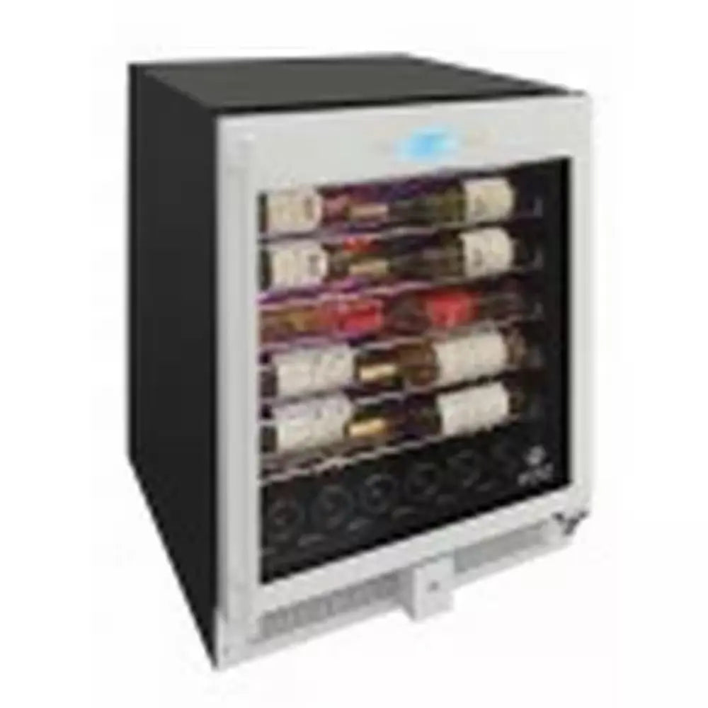 23.5 In. 41-Bottle Left Hinge Single Zone Beverage and Wine Cooler in Stainless Steel | Fridge.com