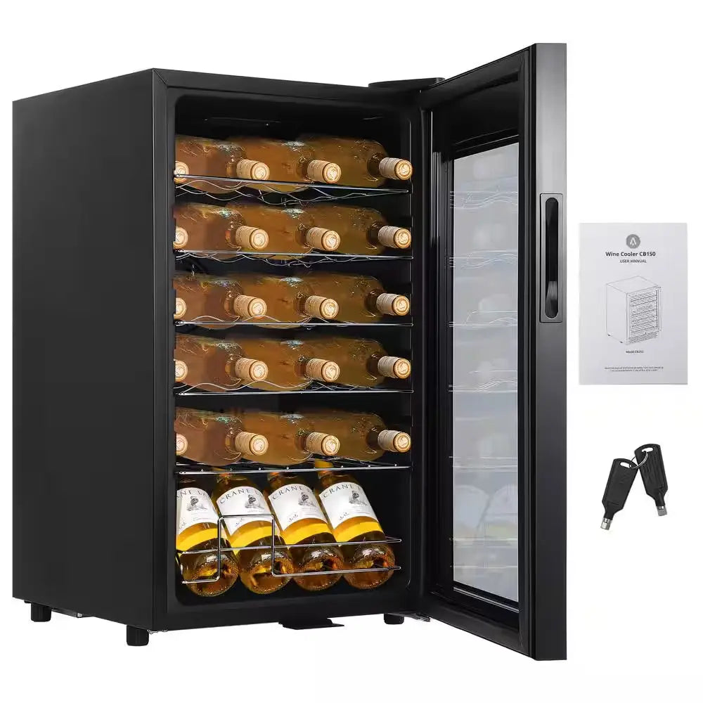 24-Bottle Wine Cooler Refrigerator, Freestanding Wine Fridge with Glass Door | Fridge.com