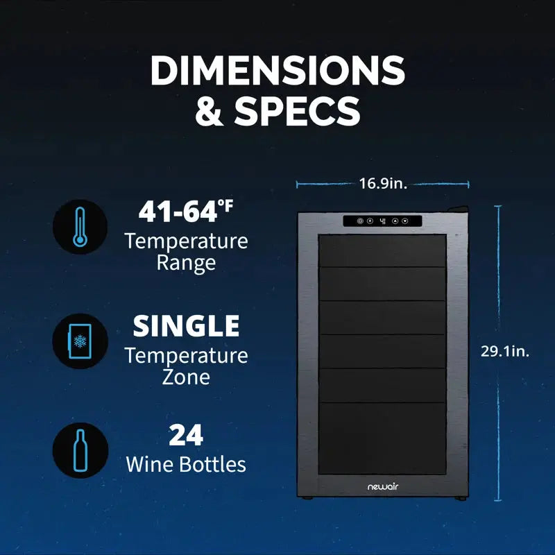 24 Bottle and 24 Can Single Zone Freestanding Wine Refrigerator | Fridge.com