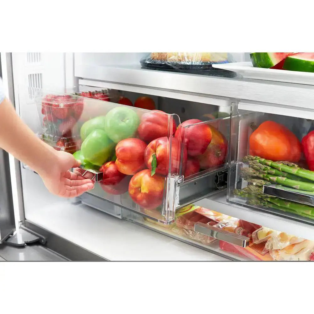 24 Cu. Ft. French Door Refrigerator in Black Stainless, Counter Depth | Fridge.com