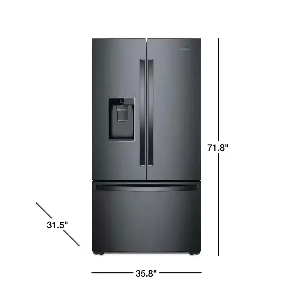 24 Cu. Ft. French Door Refrigerator in Black Stainless, Counter Depth | Fridge.com