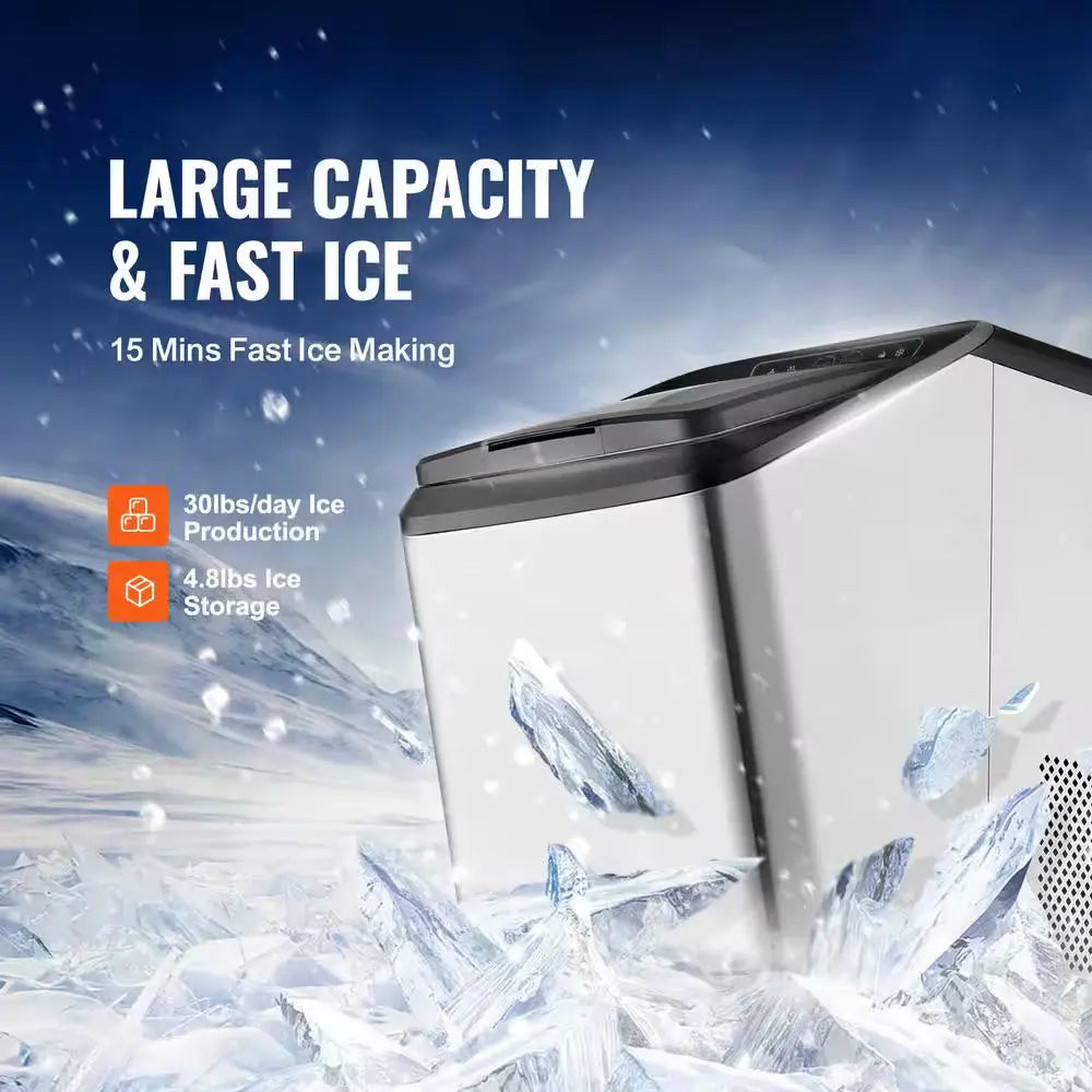 Countertop Ice Maker 9.7 In. 30 Lbs./24 H Auto Self-Cleaning Portable Ice Maker 2 Ways Water Refill Ice Machine | Fridge.com