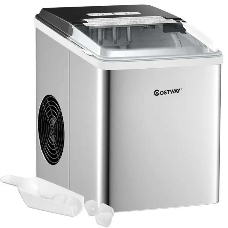 Stainless Steel 26 Lbs/24 H Self-Clean Countertop Ice Maker Machine | Fridge.com