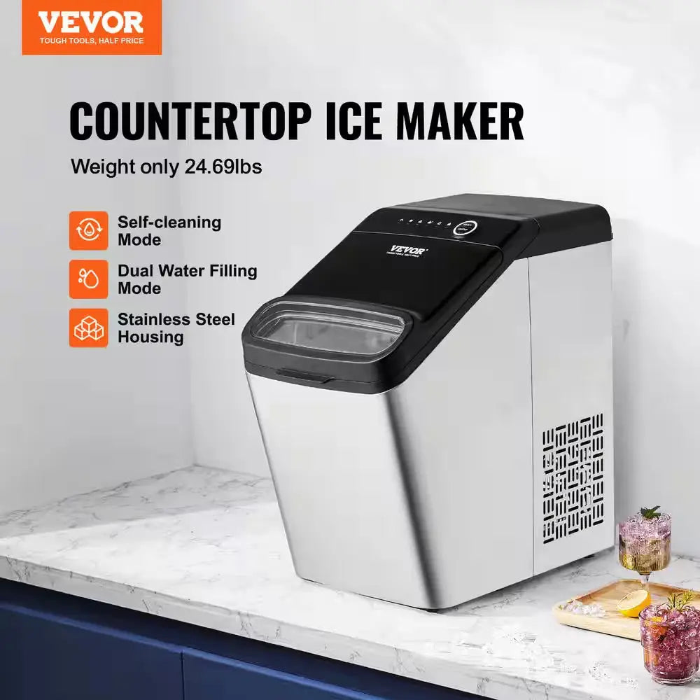 Countertop Ice Maker 33 Lb./24 H Self-Cleaning Portable Ice Maker 2 Ways Water Refill Ice Machine with 2 Size Bullet Ice | Fridge.com