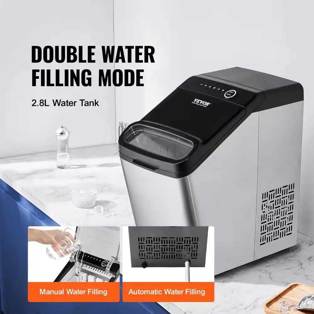 Countertop Ice Maker 33 Lb./24 H Self-Cleaning Portable Ice Maker 2 Ways Water Refill Ice Machine with 2 Size Bullet Ice | Fridge.com