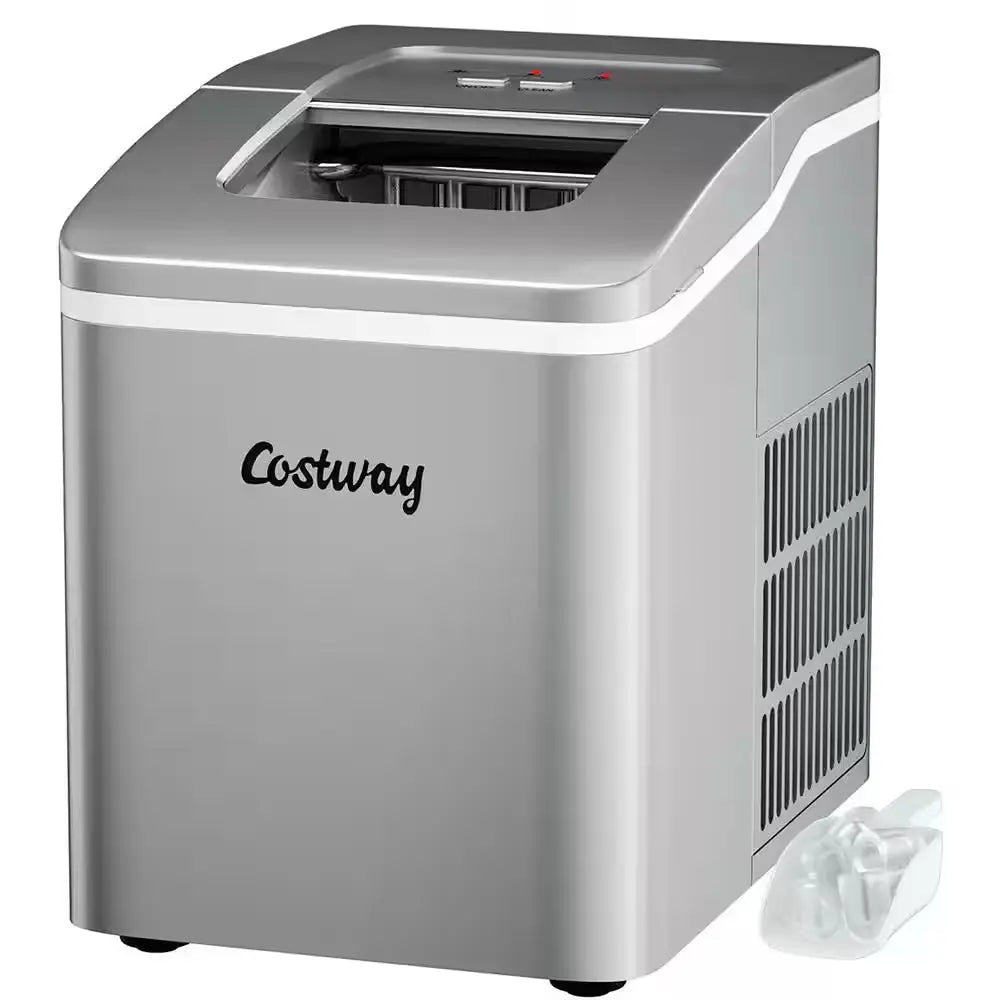 9 In. W 26 Lbs./24-Hour Countertop Portable Ice Maker Self-Cleaning Wit-Hour Scoop in Red | Fridge.com